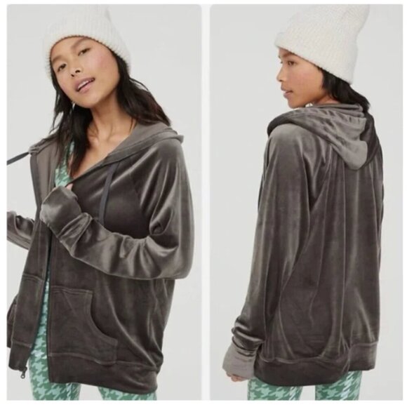 OFFLINE Aerie Velour Full Zip Hoodie - Picture 1 of 6